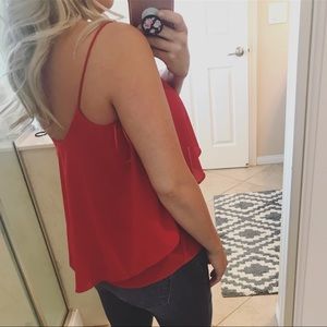 Red Flowy Top